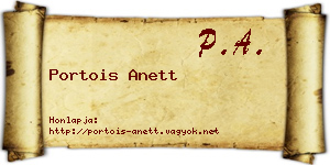 Portois Anett névjegykártya
